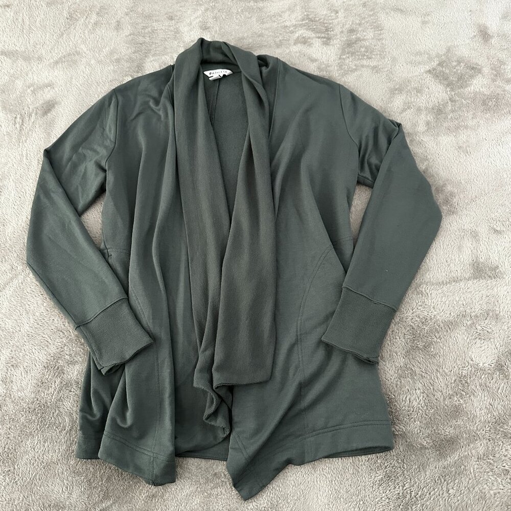 Athleta Pranayama Restore Wrap Cardigan Women's SMALL Athleisure Stretch Travel